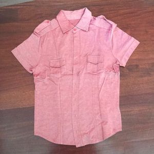 Red button down with short sleeves